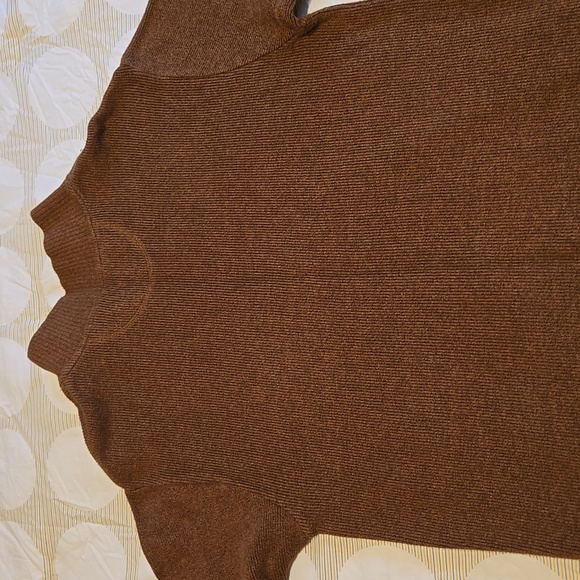 Naturalife mens 1/4 zip cotton sweater, medium, copper color - Picture 3 of 3